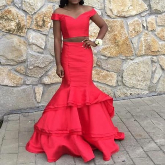 Jovani - Two Piece Off The Shoulder Gown